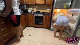 horny guy creampied  his cock lover booty girl friend hard in the kitchen